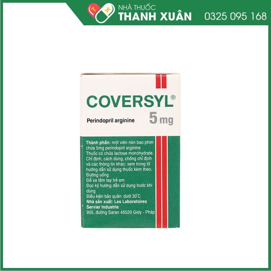 Thuốc Coversyl 5mg điều trị tăng huyết áp, mạch vành