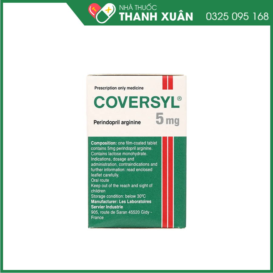 Thuốc Coversyl 5mg điều trị tăng huyết áp, mạch vành