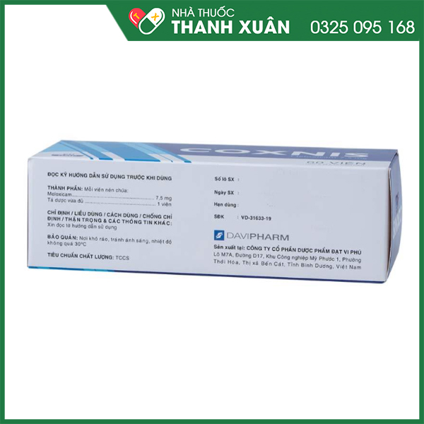 Coxnis thuốc điều trị các bệnh về xương khớp