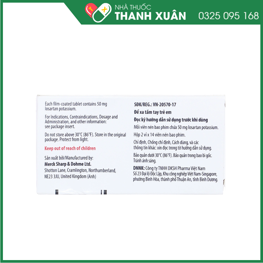 Cozaar  50mg thuốc điều trị tăng huyết áp