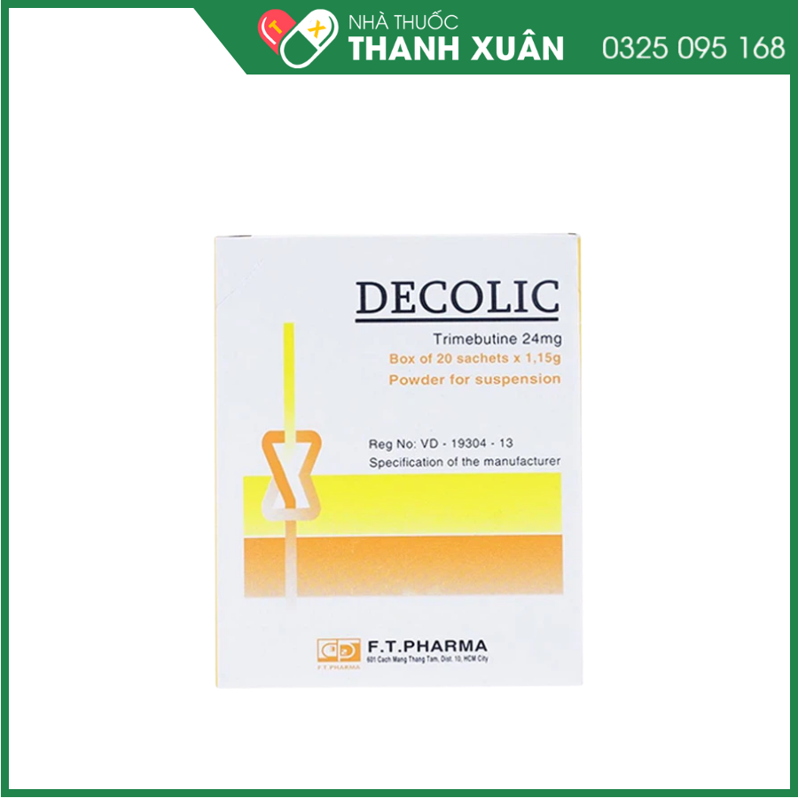 Decolic điều trị triệu chứng đau do rối loạn chức năng ống tiêu hóa và đường mật