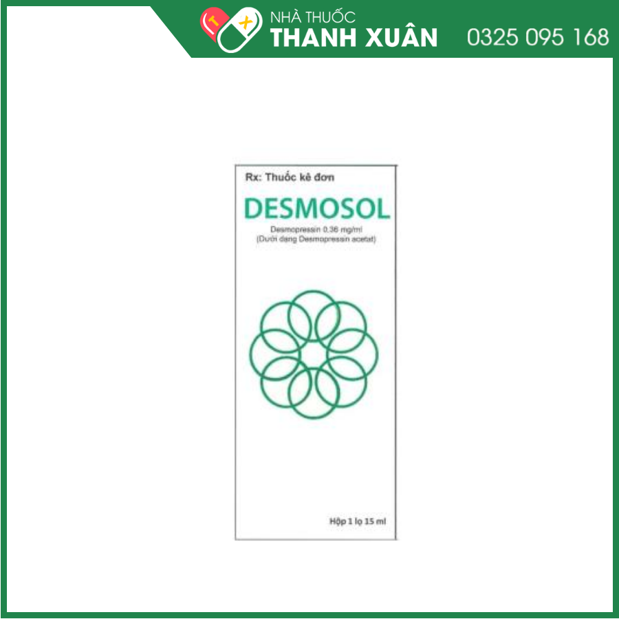Desmosol 0,36mg/ml điều trị đái tháo nhạt trung ương, đái dầm