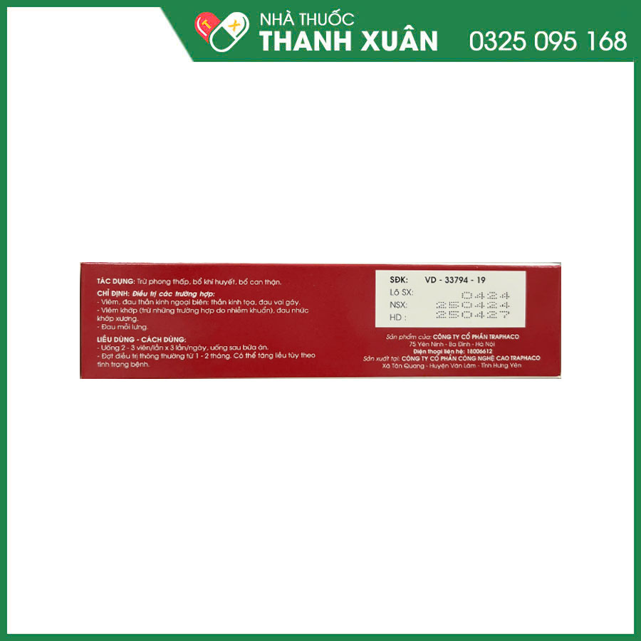 Didicera thuốc điều trị đau thần kinh tọa, đau vai gáy, viêm khớp, đau nhức xương khớp