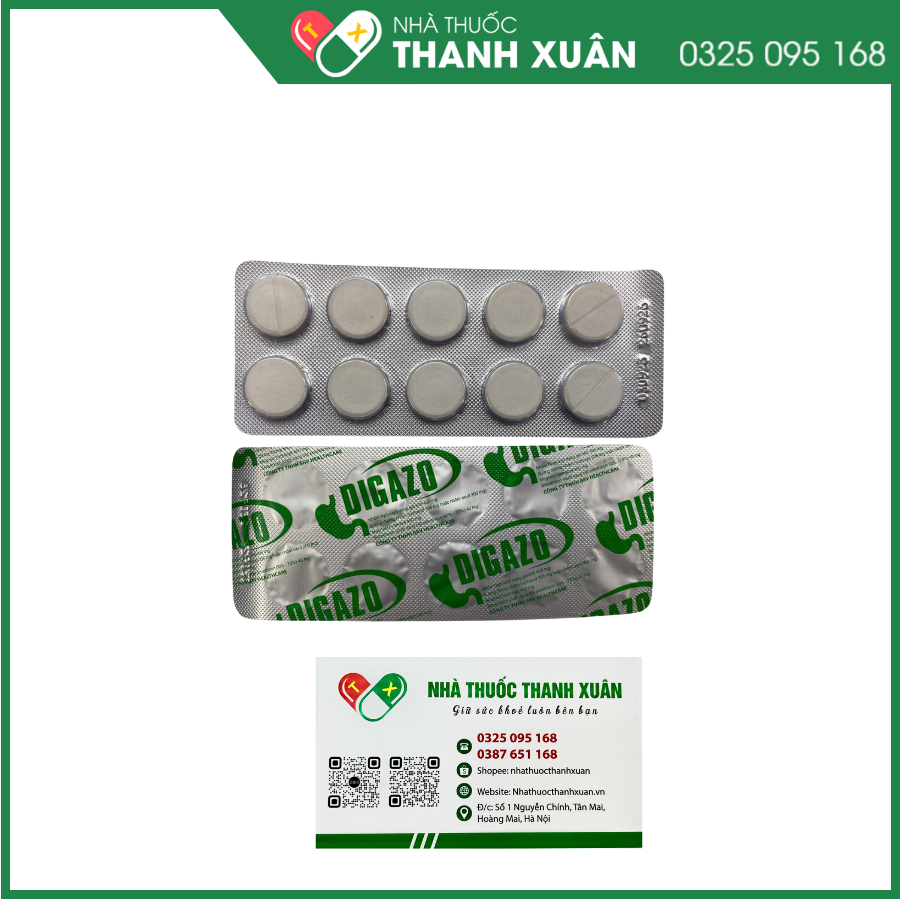 Viên nén nhai Digazo trị chứng tăng tiết acid dạ dày