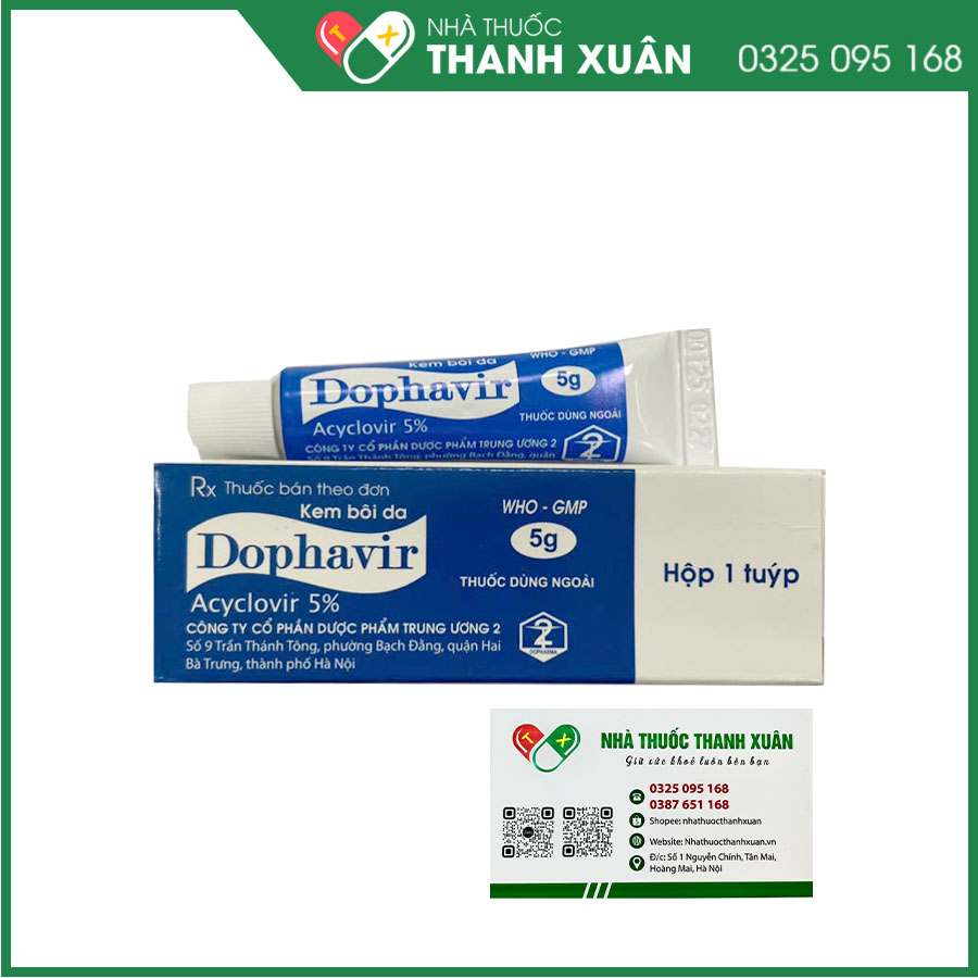 Dophavirđiều trị herpes (HSV) da mặt, môi