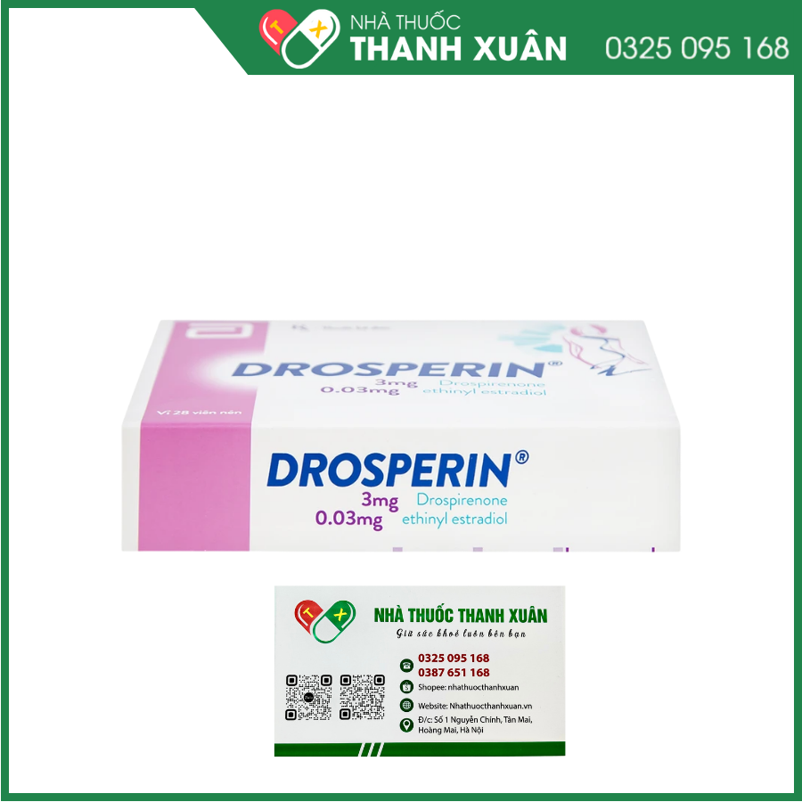 Drosperin thuốc tránh thai hằng ngày (1 vỉ x 28 viên)