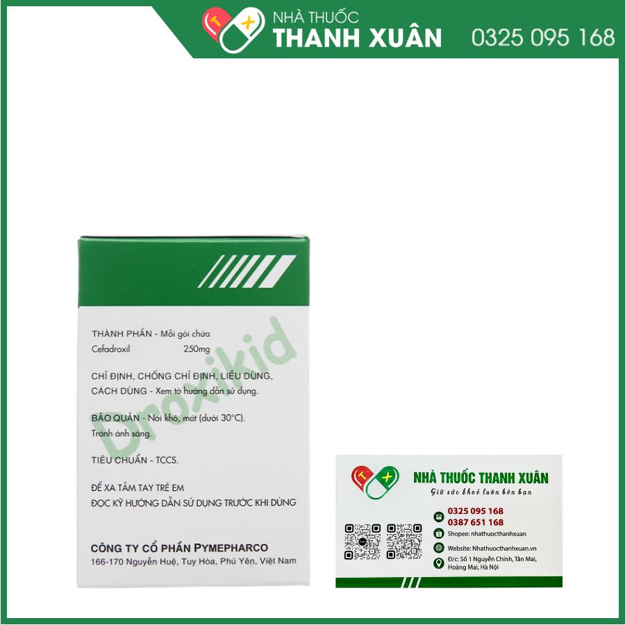 Cốm pha hỗn dịch uống Droxikid 250mg trị nhiễm khuẩn