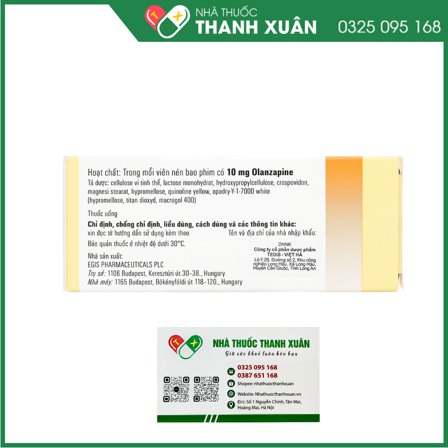 Egolanza 10mg trị tâm thần phân liệt, rối loạn lưỡng cực