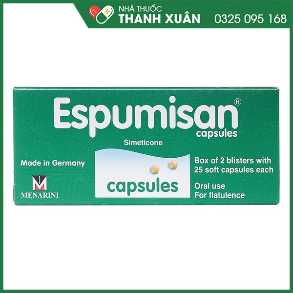 Espumisan trị đầy hơi, chướng bụng, khó tiêu