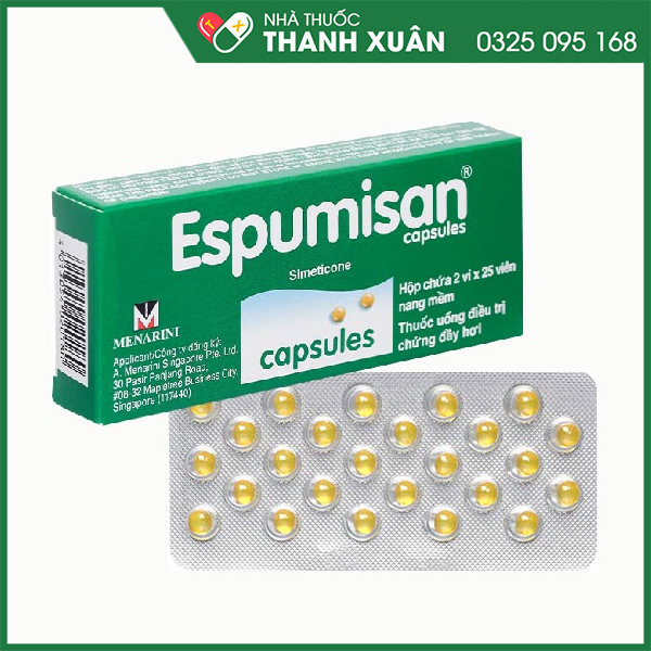Espumisan trị đầy hơi, chướng bụng, khó tiêu