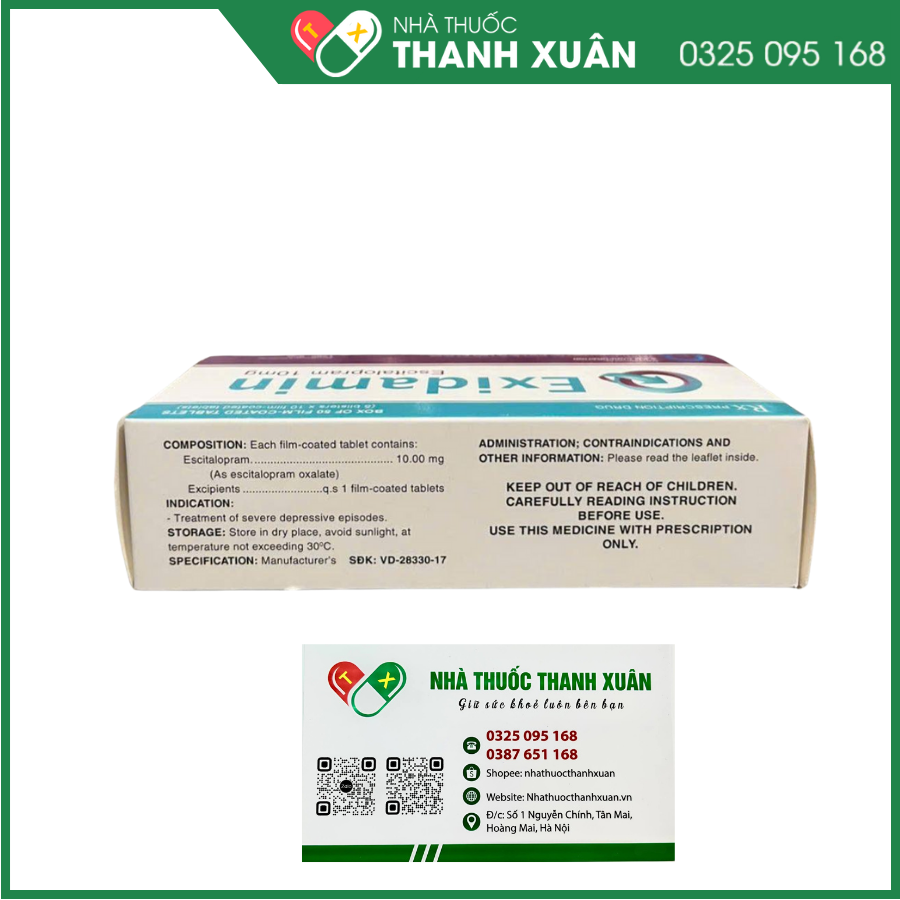 Exidamin điều trị các giai đoạn trầm cảm nặng