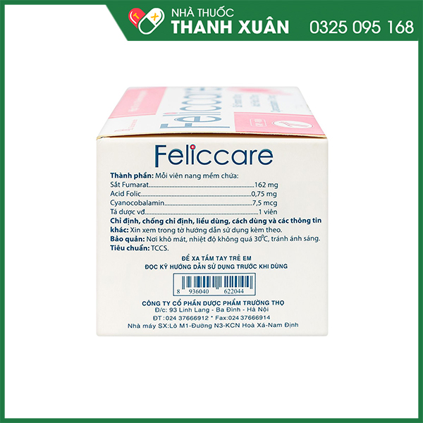 Feliccare thực phẩm bổ sung sắt cho người thiếu máu