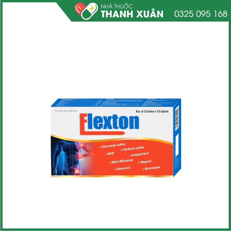 Flexton - Giúp bổ sung chất nhầy dịch khớp, hỗ trợ giảm trình trạng thoái hoá khớp