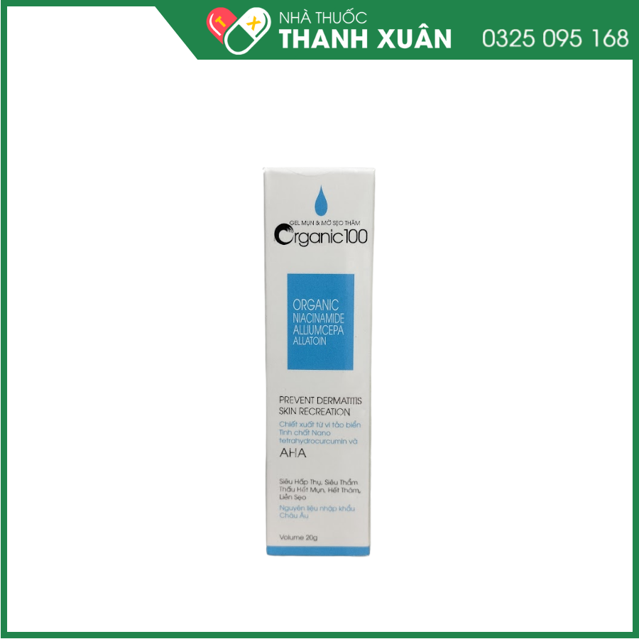 Gel Mụn &amp; Mờ Sẹo Thâm ORGANIC 100 giúp hỗ trợ ngăn ngừa và làm giảm mụn trứng cá