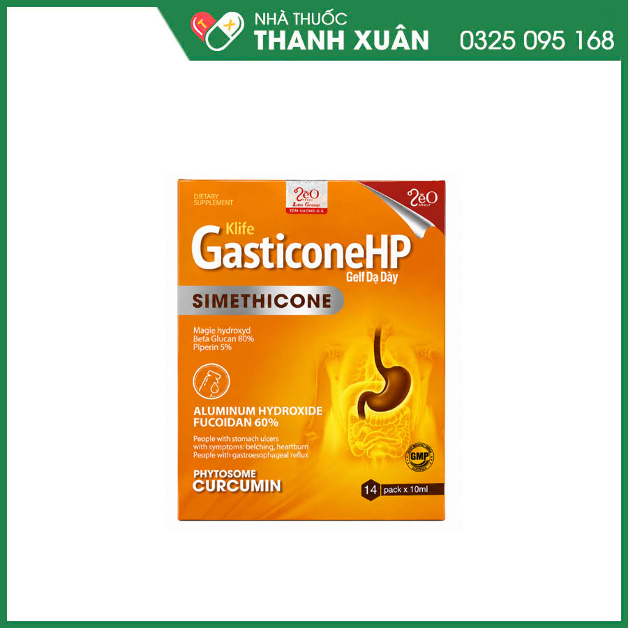 GasticoneHP giúp giảm acid dịch vị, bảo vệ niêm mạc dạ dày - tá tràng, hỗ trợ giảm triệu chứng của trào ngược dạ dày - thực quản