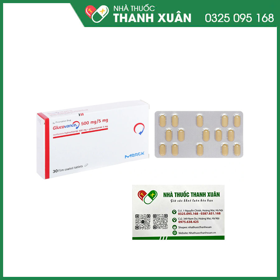 Glucovance 500mg/5mg thuốc điều trị đái tháo đường typ II