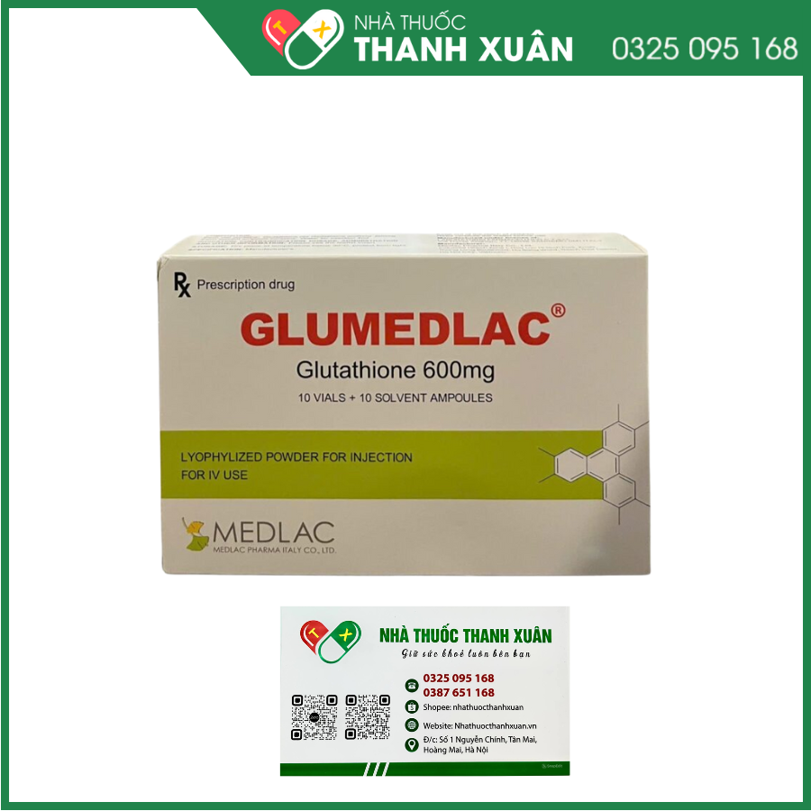 Glumedlac giảm bạch cầu do xạ trị, viêm niêm mạc miệng do trị хạ, dự phòng bệnh thần kinh do điều trị hóa chất với cisplatin và dẫn xuất platinum