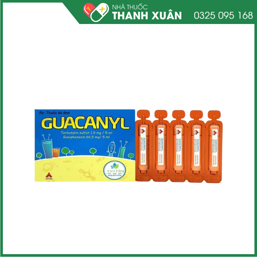 Guacanyl trị ho do hen phế quản, viêm phế quản, khí phế thũng