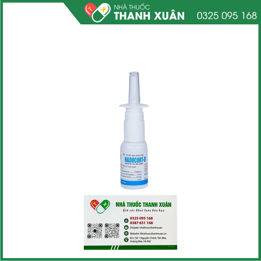 Hadocort-D điều trị các bệnh viêm mũi, viêm xoang (15ml)