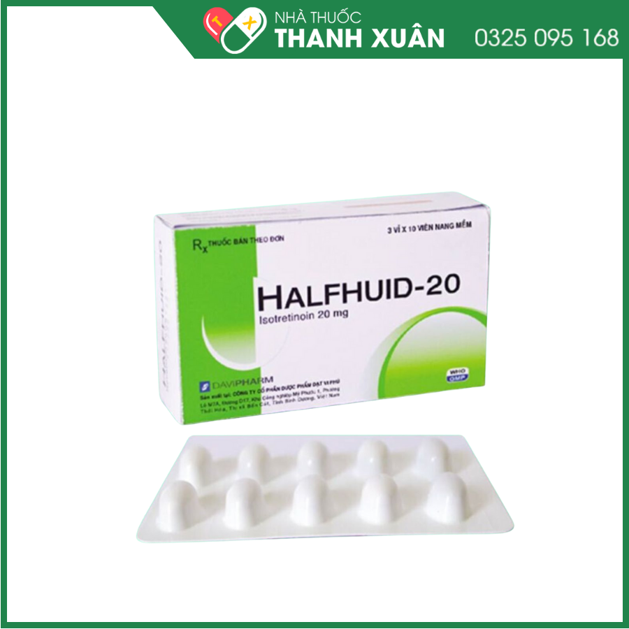 Halfhuid-20 điều trị bệnh trứng cá nặng