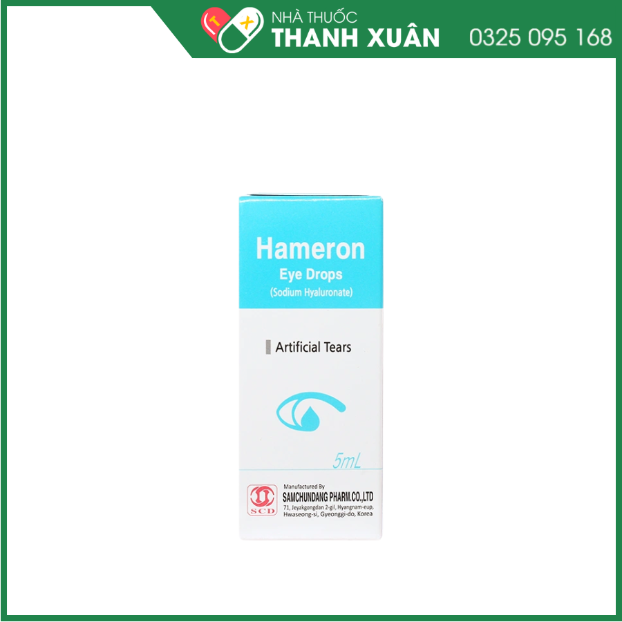 Dung dịch nhỏ mắt Hameron - Giảm khô mắt và làm chất bôi trơn