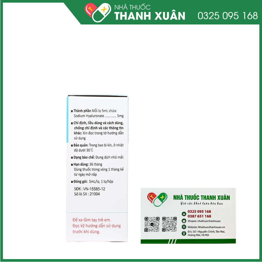 Dung dịch nhỏ mắt Hameron - Giảm khô mắt và làm chất bôi trơn
