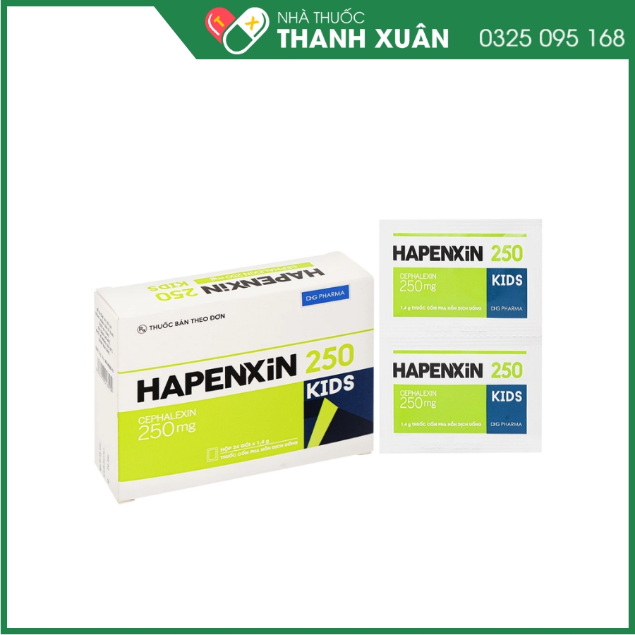 Cốm Hapenxin Kids 250 DHG điều trị nhiễm khuẩn
