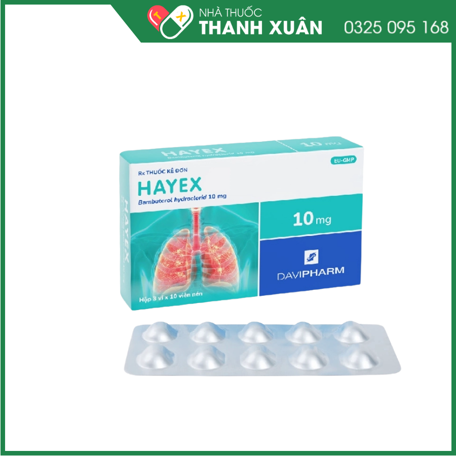 Hayex điều trị hen phế quản, co thắt phế quản