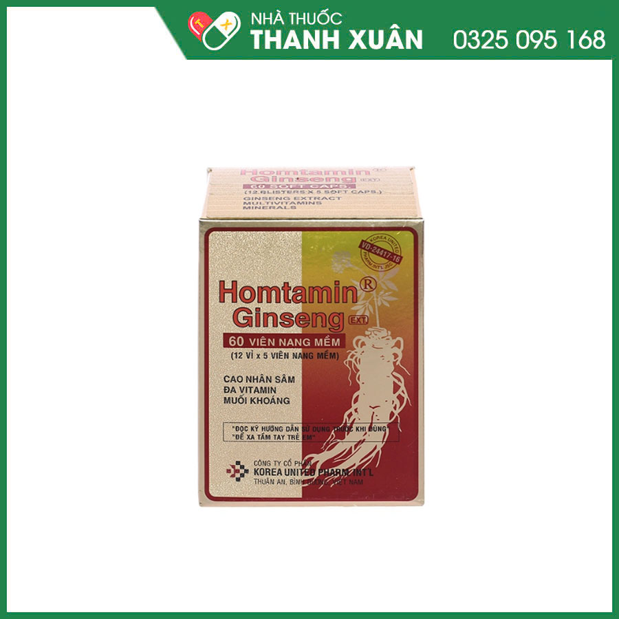 Homtamin Ginseng thuốc bổ bổ sung vitamin, muối khoáng giúp giảm mệt mỏi