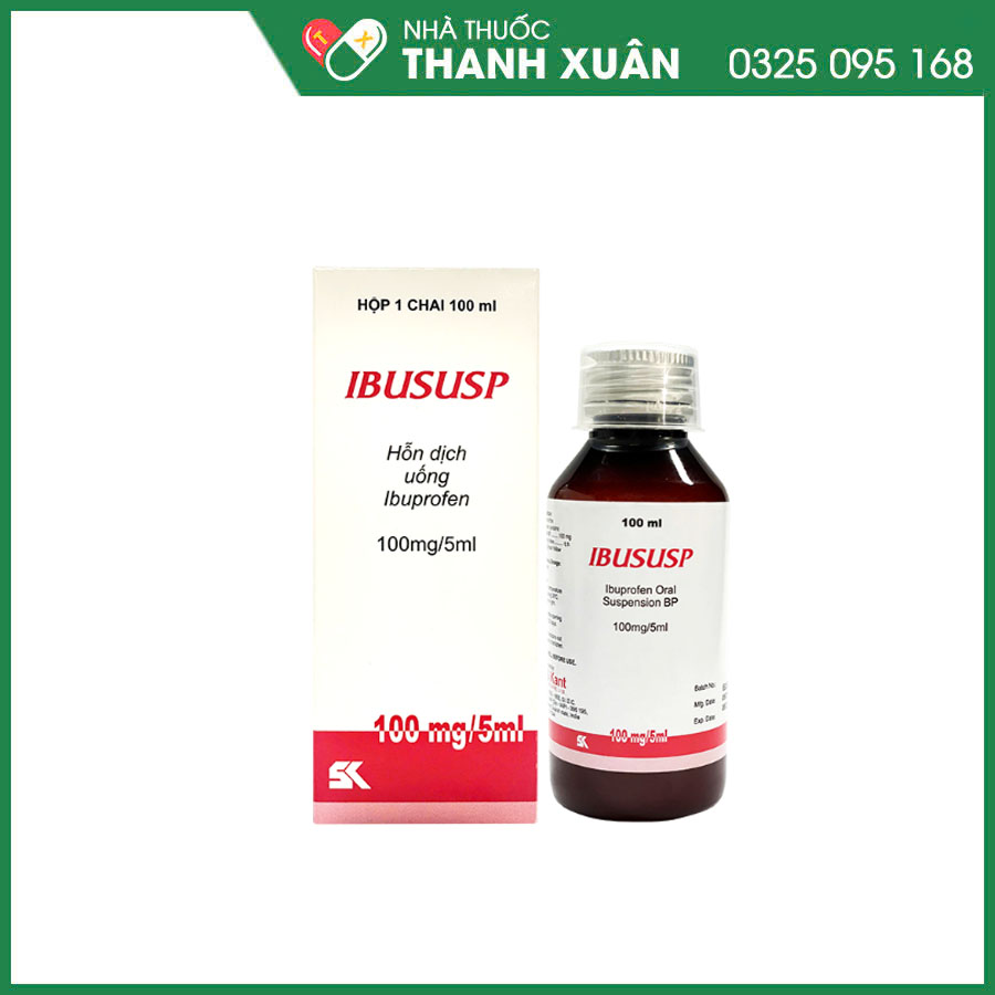 Ibususp 100mg thuốc giảm đau chống viêm điều trị triệu chứng đau đầu, đau cơ, đau răng, các chấn thương nhẹ như bong gân và căng cơ