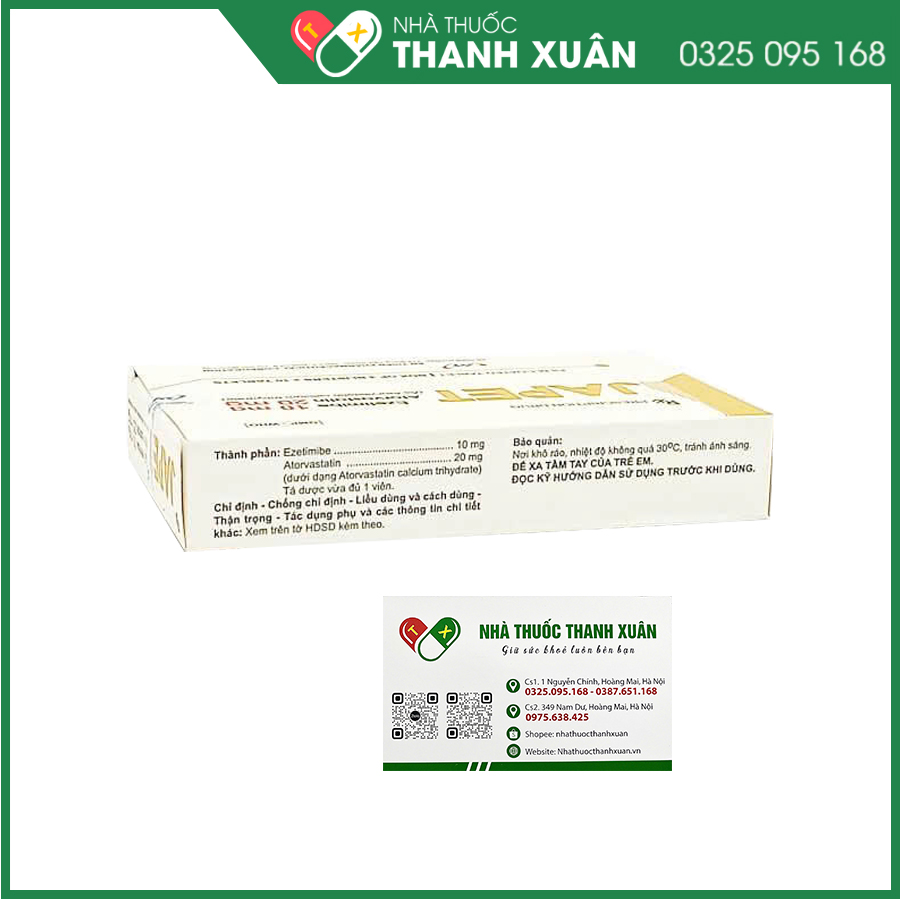 Japet 10/20 thuốc điều trị tăng cholesterol máu và bệnh mạch vành