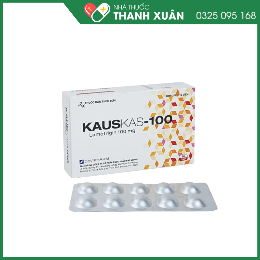 Kauskas-100 điều trị động kinh, rối loạn lưỡng cực