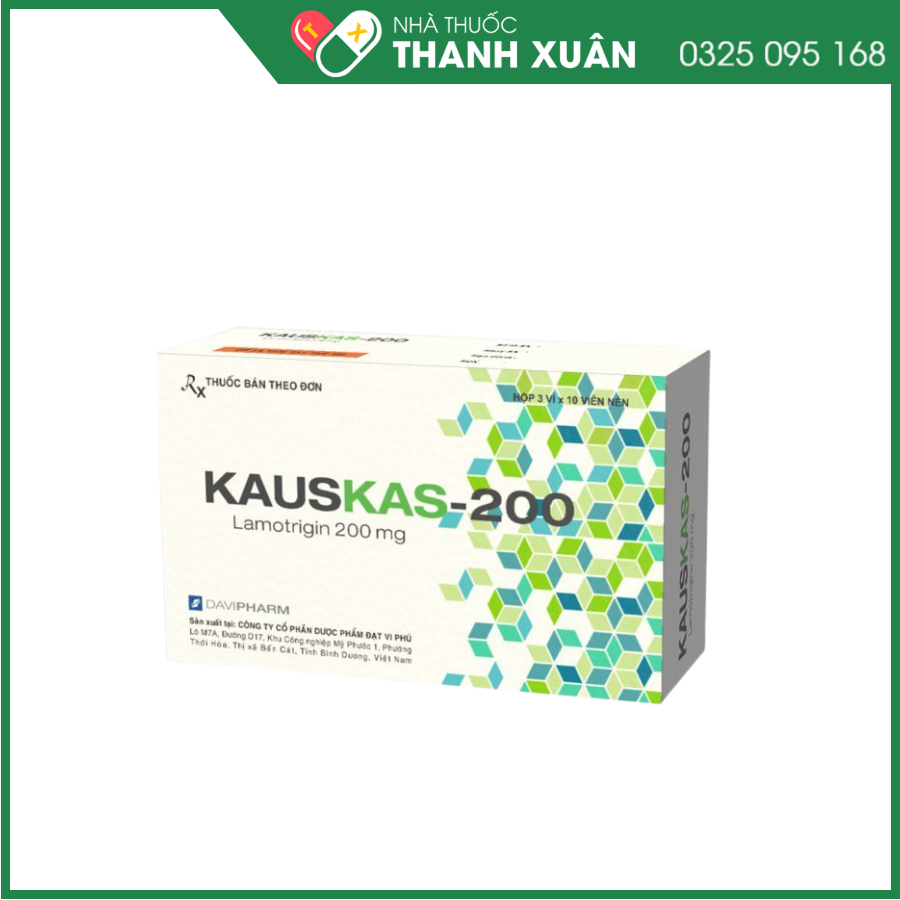 Kauskas-200 điều trị động kinh, rối loạn lưỡng cực