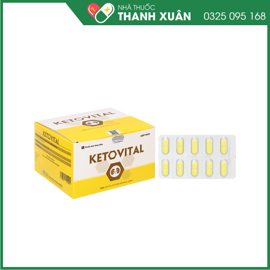Ketovital phòng ngừa và điều trị rối loạn/suy giảm chuyển hóa protein ở bệnh nhân suy thận mạn
