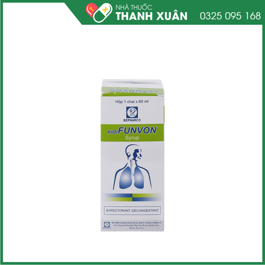 Kidifunvon điều trị rối loạn tiết dịch phế quản