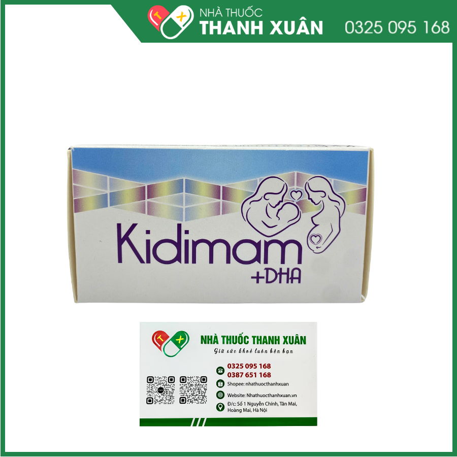 Kidimam+DHA bổ sung DHA, acid folic và các vitamin, khoáng chất cho phụ nữ mang thai và cho con bú