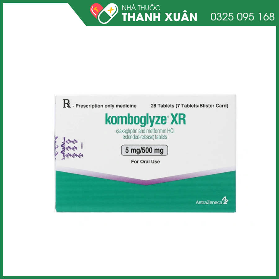 Komboglyze XR 5mg/500mg điều trị đái tháo đường