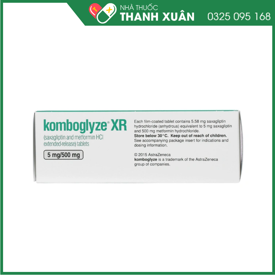 Komboglyze XR 5mg/500mg điều trị đái tháo đường