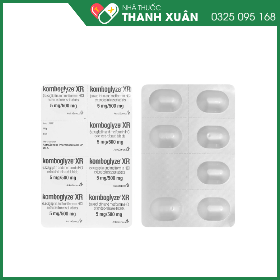 Komboglyze XR 5mg/500mg điều trị đái tháo đường