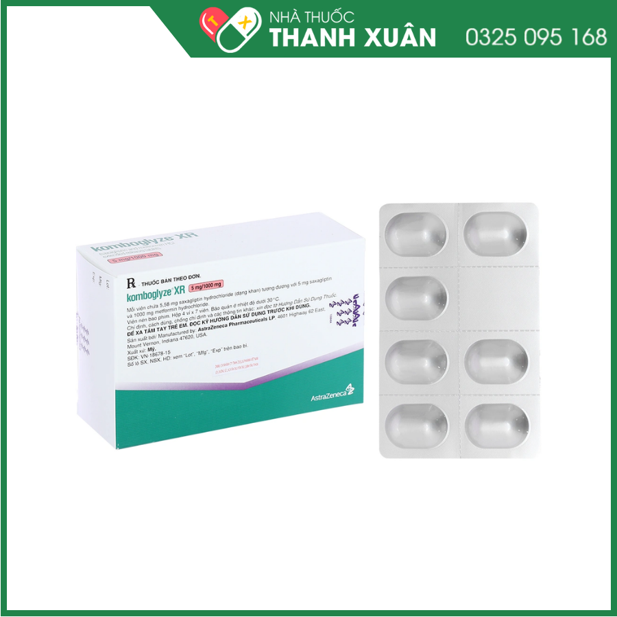 Komboglyze XR 5mg/1000mg điều trị đái tháo đường