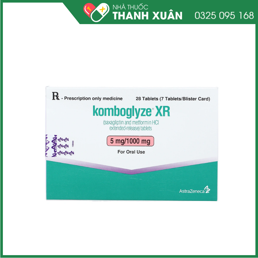 Komboglyze XR 5mg/1000mg điều trị đái tháo đường
