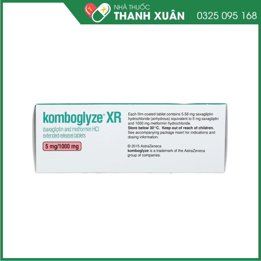 Komboglyze XR 5mg/1000mg điều trị đái tháo đường