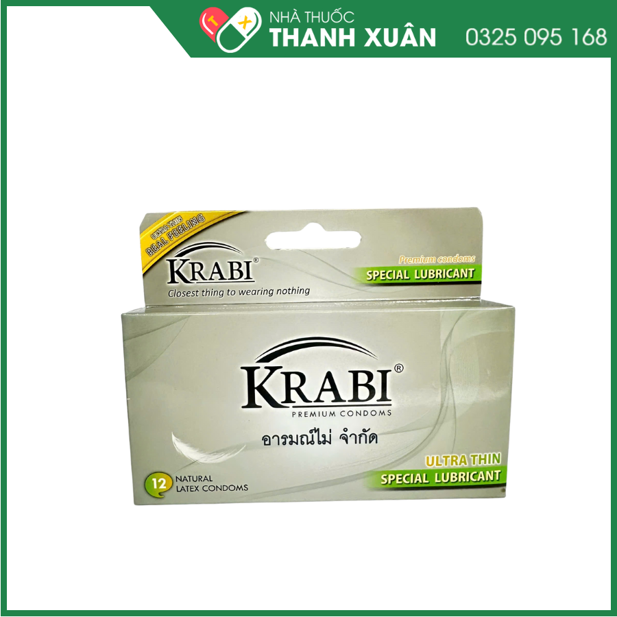 Bao cao su Krabi trơn mỏng và kéo dài thời gian - Smooth &amp; Longtime
