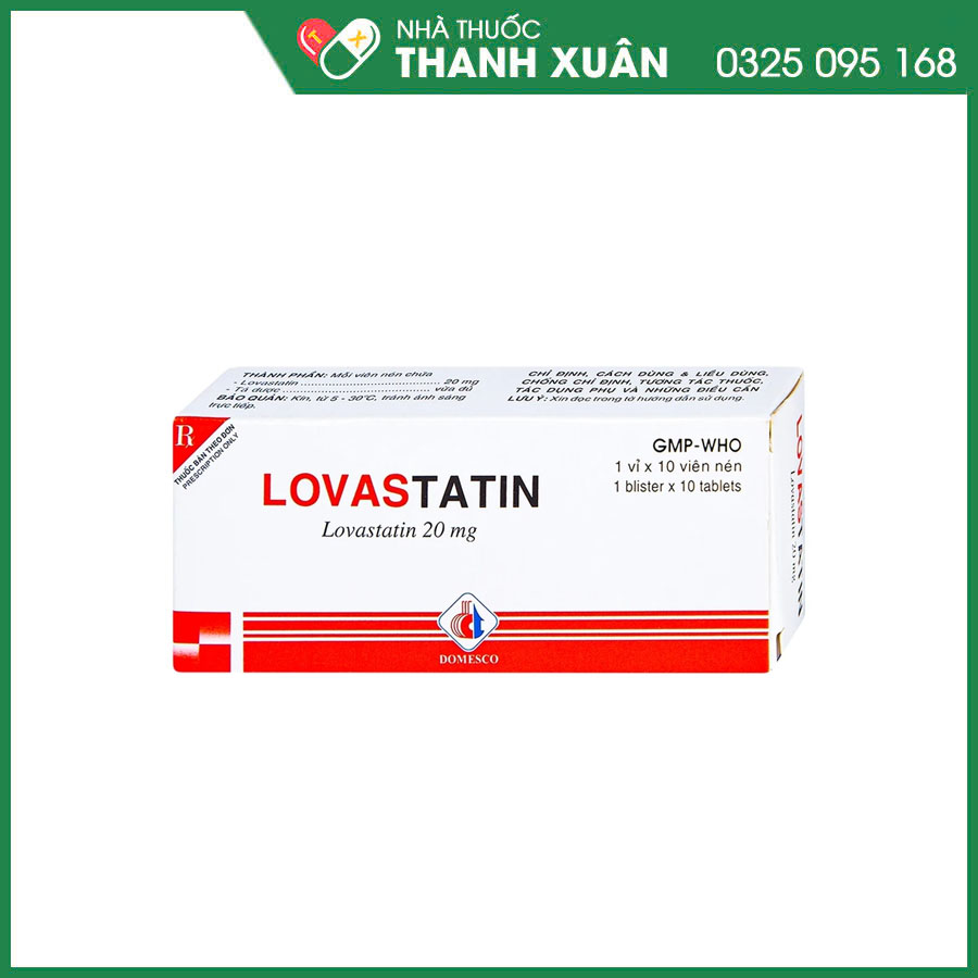 Lovastatin 20mg thuốc phòng ngừa biến cố tim mạch và rối loạn lipid máu