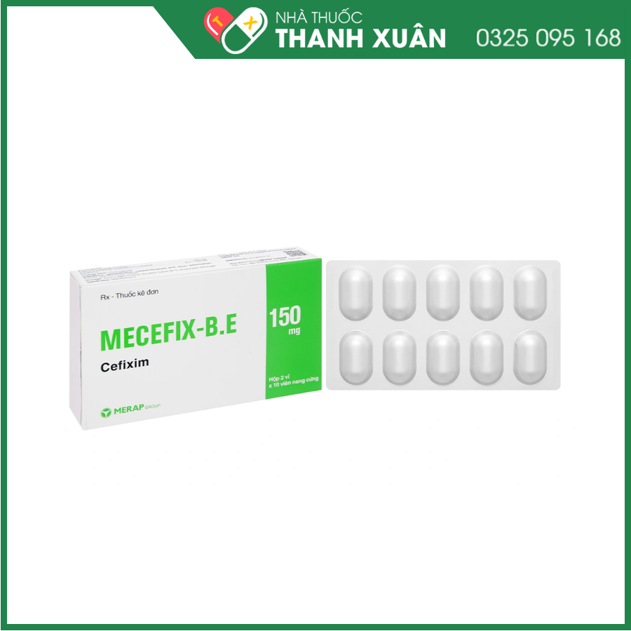 Thuốc Mecefix-B.E 150mg Merap điều trị nhiễm khuẩn đường tiết niệu, viêm tai giữa