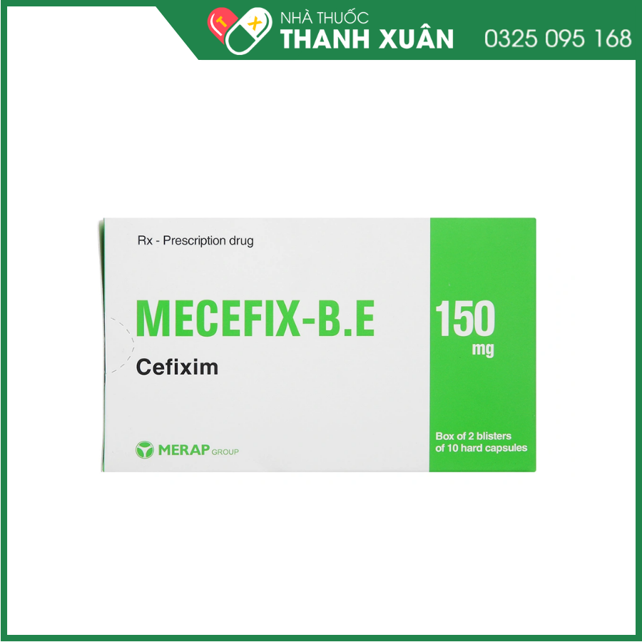 Thuốc Mecefix-B.E 150mg Merap điều trị nhiễm khuẩn đường tiết niệu, viêm tai giữa