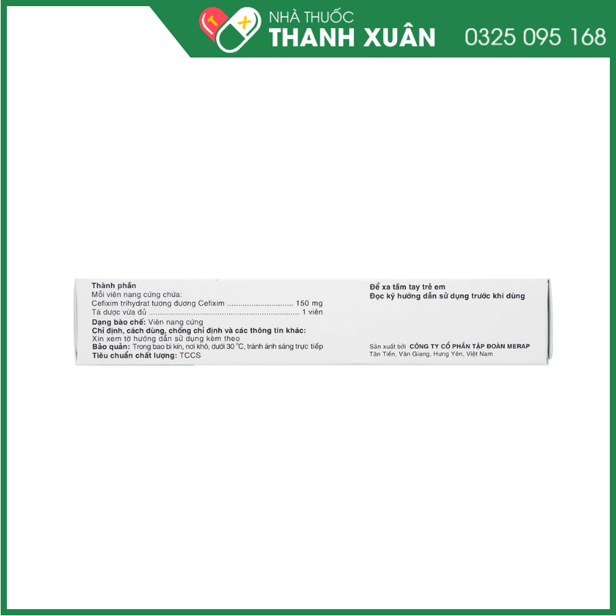 Thuốc Mecefix-B.E 150mg Merap điều trị nhiễm khuẩn đường tiết niệu, viêm tai giữa