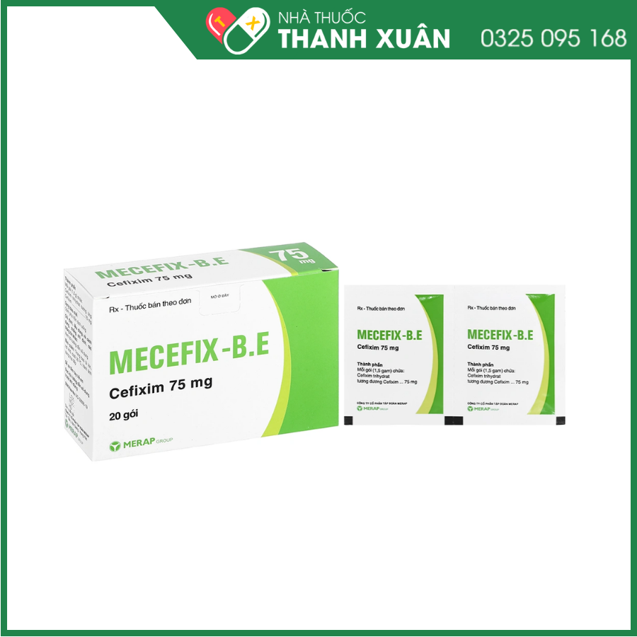 Cốm pha hỗn dịch uống Mecefix-B.E 75mg trị nhiễm khuẩn