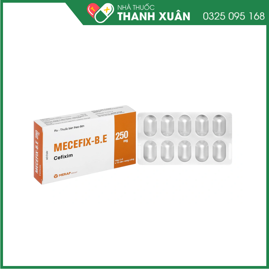 Thuốc Mecefix-B.E 250mg Merap điều trị nhiễm khuẩn đường tiết niệu, viêm tai giữa