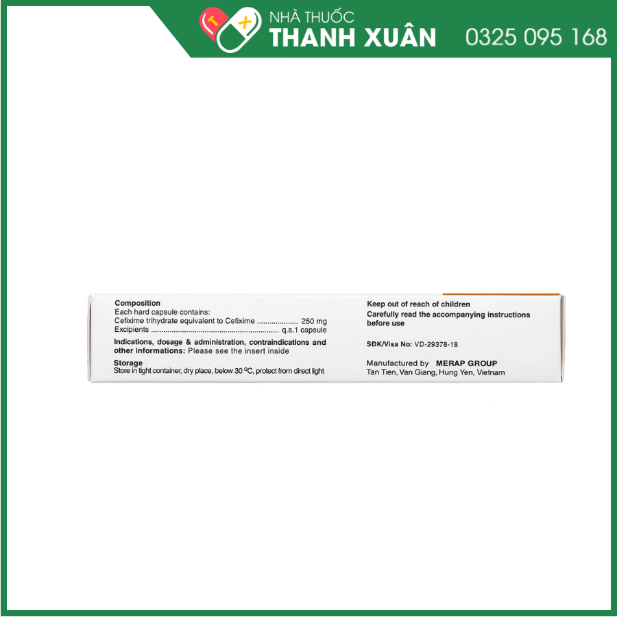 Thuốc Mecefix-B.E 250mg Merap điều trị nhiễm khuẩn đường tiết niệu, viêm tai giữa